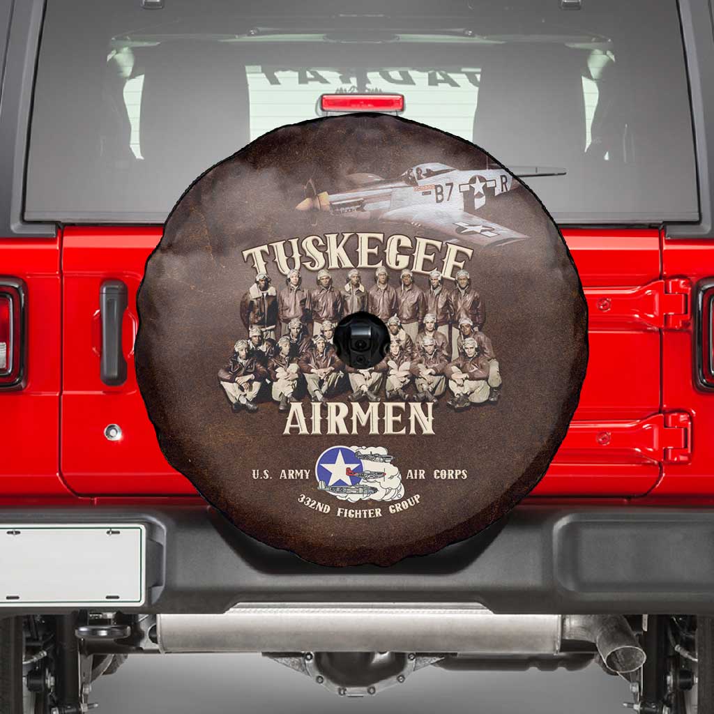 Remembering the Red Tail Heroes Spare Tire Cover Tuskegee Airmen Legacy Retro Style - African Pride