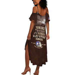 Remembering the Red Tail Heroes Summer Maxi Dress Tuskegee Airmen Legacy Retro Style - African Pride