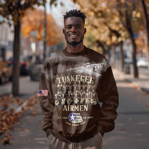 Remembering the Red Tail Heroes Sweatshirt Tuskegee Airmen Legacy Retro Style - African Pride