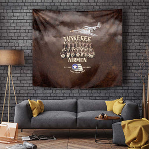 Remembering the Red Tail Heroes Tapestry Tuskegee Airmen Legacy Retro Style - African Pride