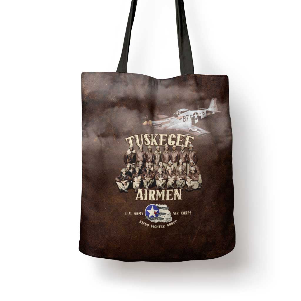 Remembering Tuskegee Airmen Tote Bag Heroes of the 332nd Squadron Retro Style