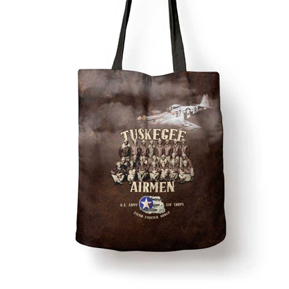 Remembering Tuskegee Airmen Tote Bag Heroes of the 332nd Squadron Retro Style