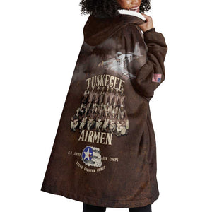 Remembering the Red Tail Heroes Wearable Blanket Hoodie Tuskegee Airmen Legacy Retro Style - African Pride
