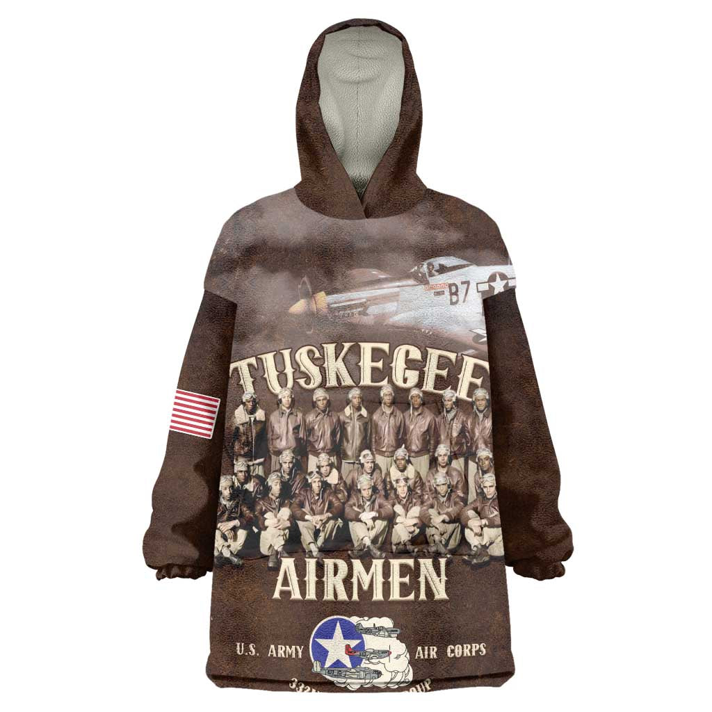 Remembering the Red Tail Heroes Wearable Blanket Hoodie Tuskegee Airmen Legacy Retro Style - African Pride