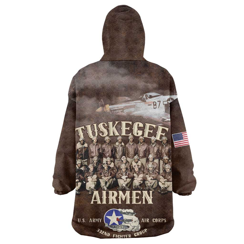 Remembering the Red Tail Heroes Wearable Blanket Hoodie Tuskegee Airmen Legacy Retro Style - African Pride