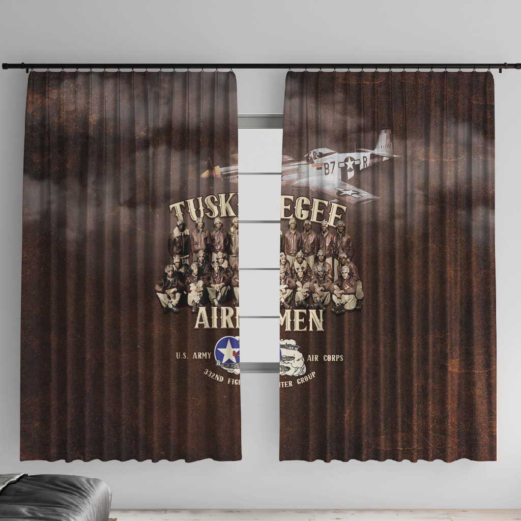 Remembering the Red Tail Heroes Window Curtain Tuskegee Airmen Legacy Retro Style - African Pride