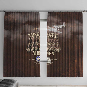 Remembering the Red Tail Heroes Window Curtain Tuskegee Airmen Legacy Retro Style - African Pride