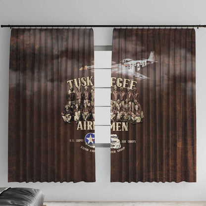 Remembering the Red Tail Heroes Window Curtain Tuskegee Airmen Legacy Retro Style - African Pride