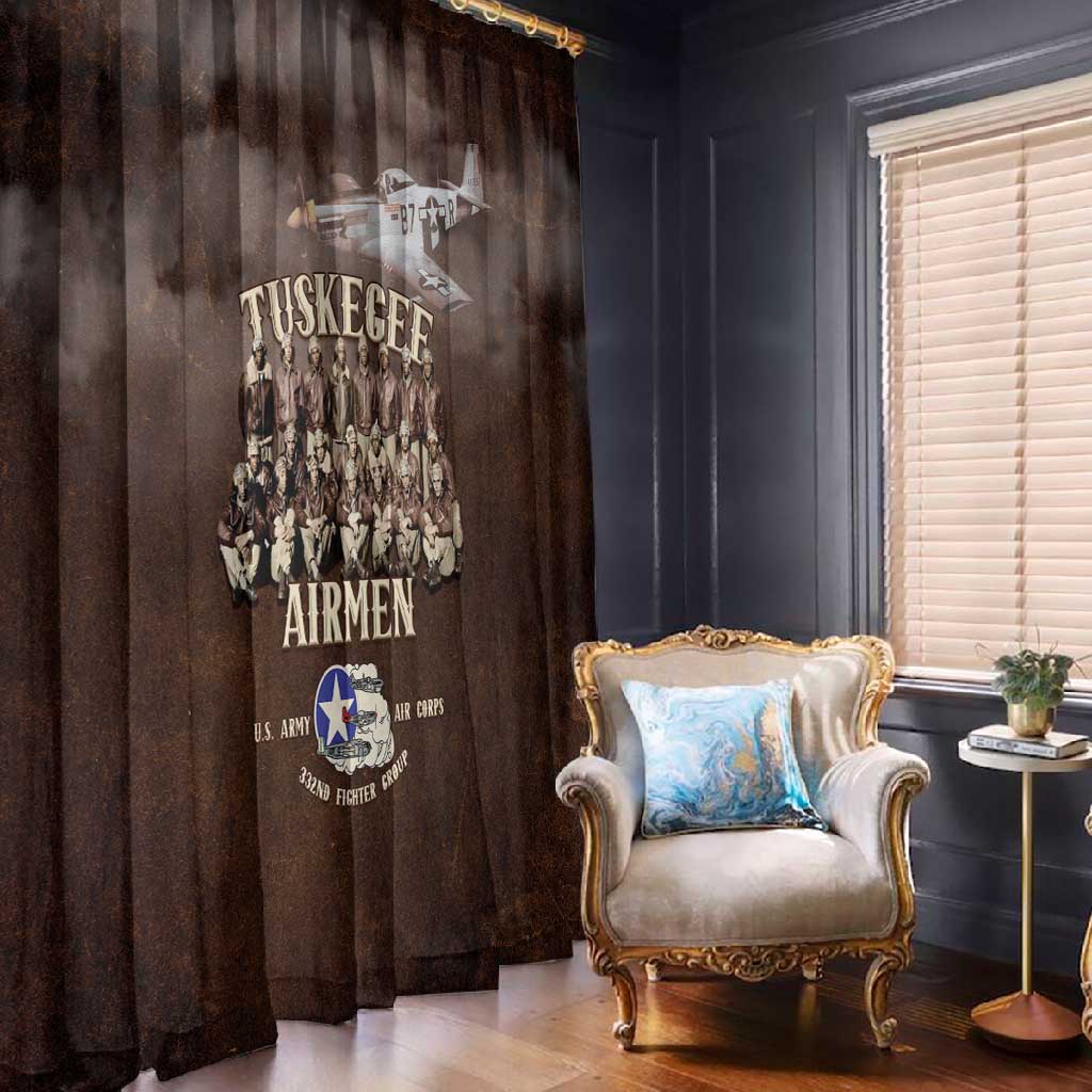 Remembering the Red Tail Heroes Window Curtain Tuskegee Airmen Legacy Retro Style - African Pride