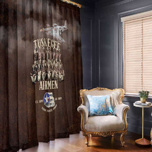 Remembering the Red Tail Heroes Window Curtain Tuskegee Airmen Legacy Retro Style - African Pride