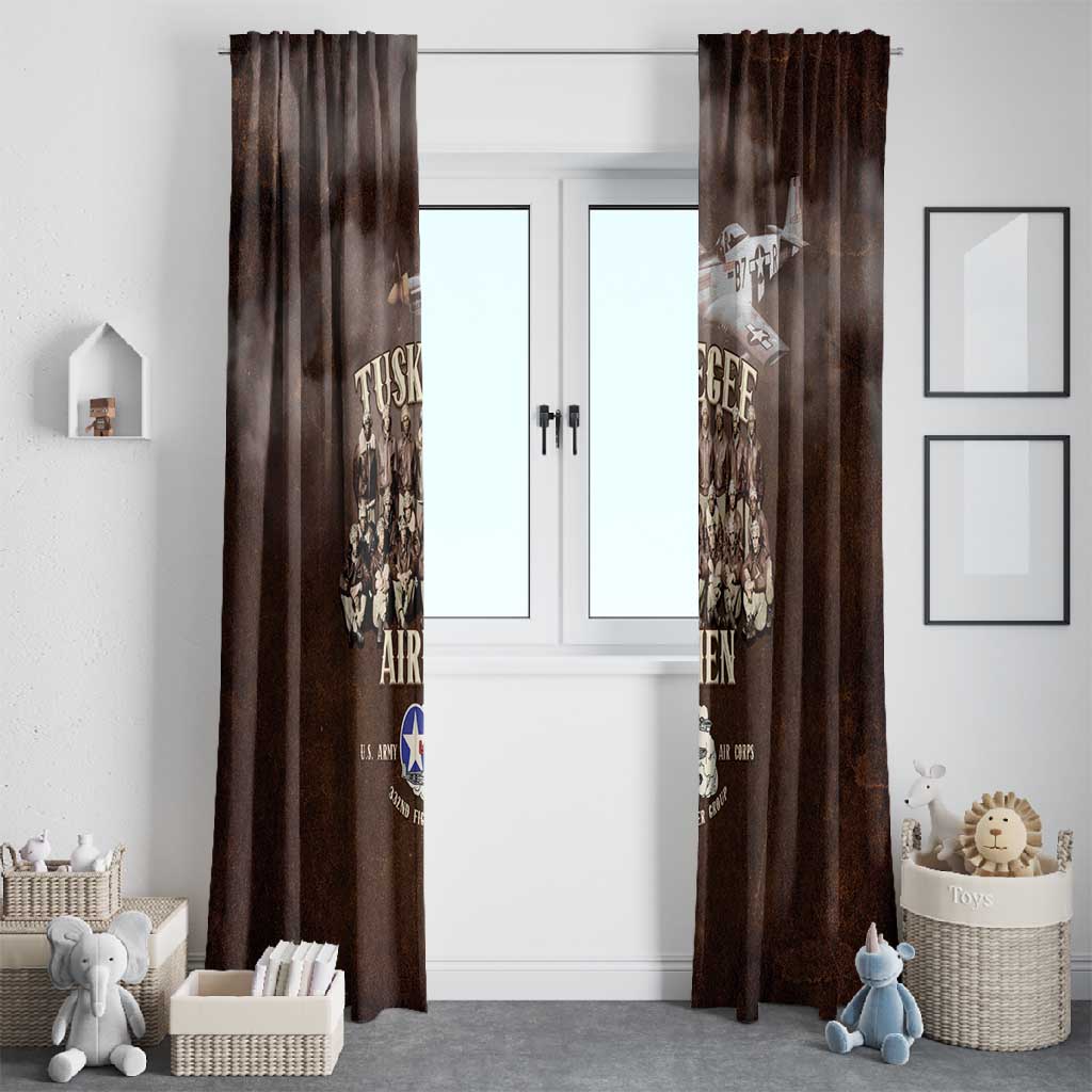Remembering the Red Tail Heroes Window Curtain Tuskegee Airmen Legacy Retro Style - African Pride
