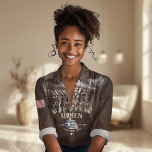 Remembering the Red Tail Heroes Women Casual Shirt Tuskegee Airmen Legacy Retro Style - African Pride
