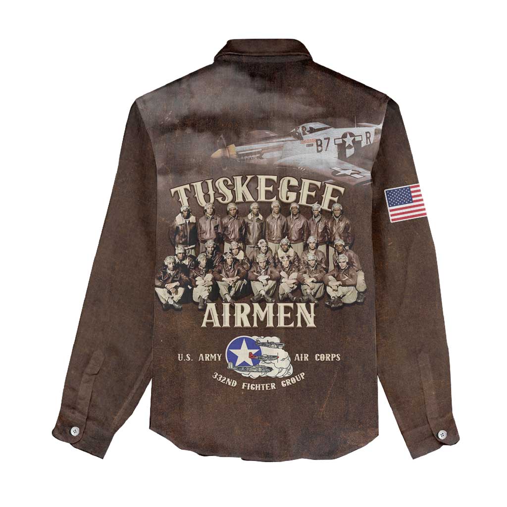 Remembering the Red Tail Heroes Women Casual Shirt Tuskegee Airmen Legacy Retro Style - African Pride