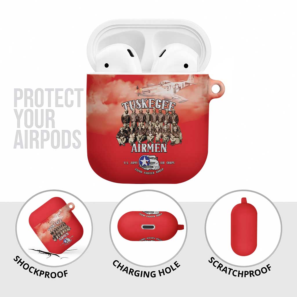 Remembering Tuskegee Airmen AirPods Case Heroes of the 332nd Squadron Red Art