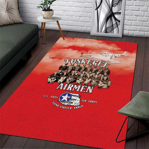 Remembering the Red Tail Heroes Area Rug Tuskegee Airmen Legacy - Red - African Pride