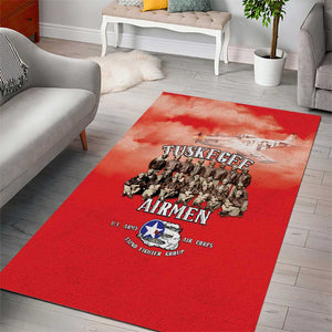 Remembering the Red Tail Heroes Area Rug Tuskegee Airmen Legacy - Red - African Pride