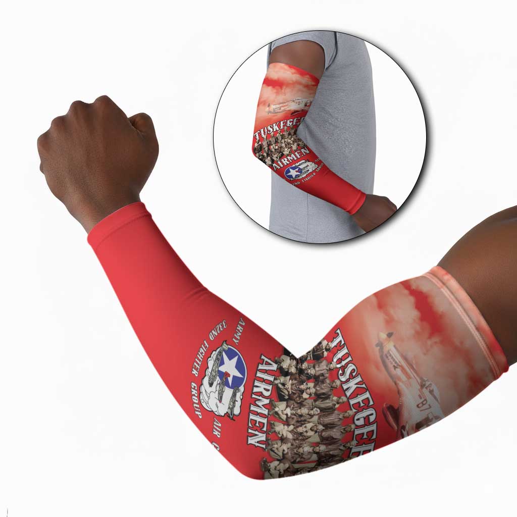 Remembering Tuskegee Airmen Arm Sleeves Heroes of the 332nd Squadron Red Art