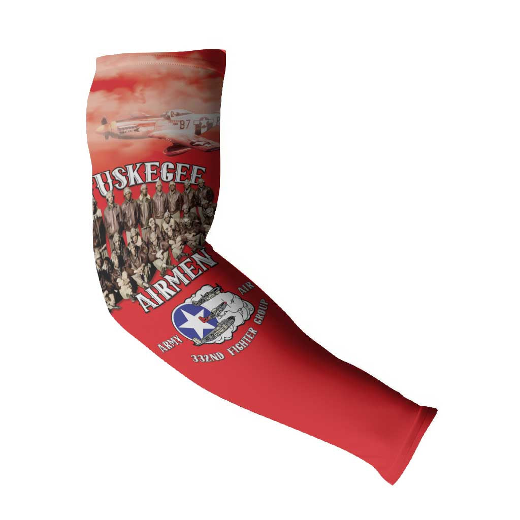 Remembering Tuskegee Airmen Arm Sleeves Heroes of the 332nd Squadron Red Art