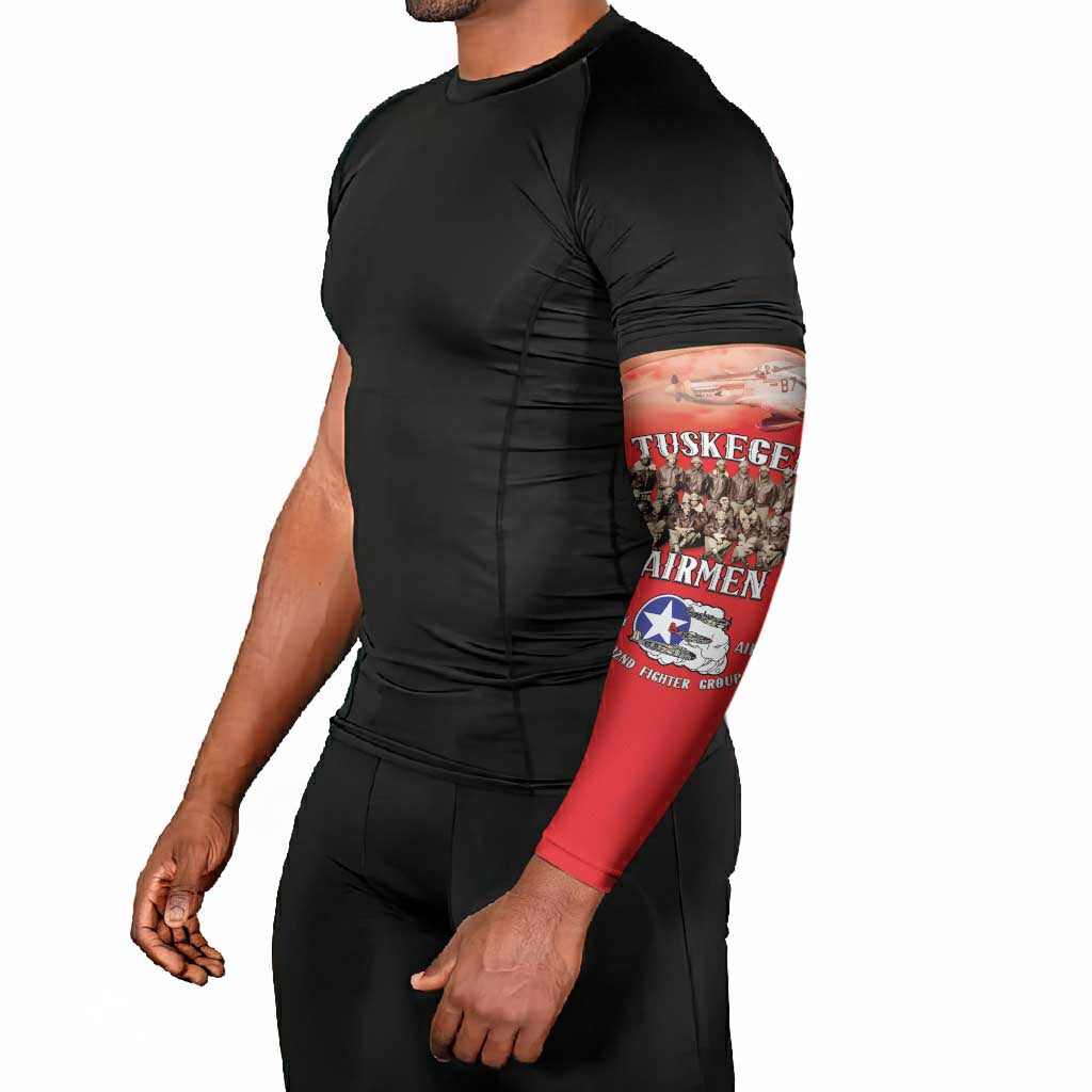 Remembering Tuskegee Airmen Arm Sleeves Heroes of the 332nd Squadron Red Art
