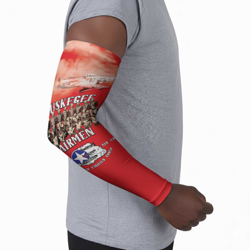 Remembering Tuskegee Airmen Arm Sleeves Heroes of the 332nd Squadron Red Art