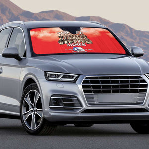 Remembering Tuskegee Airmen Auto Sun Shade Heroes of the 332nd Squadron Red Art