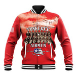 Remembering the Red Tail Heroes Baseball Jacket Tuskegee Airmen Legacy - Red - African Pride