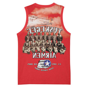 Remembering the Red Tail Heroes Basketball Jersey Tuskegee Airmen Legacy - Red - African Pride