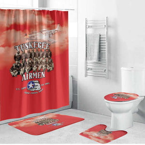 Remembering Tuskegee Airmen Bathroom Set Heroes of the 332nd Squadron Red Art