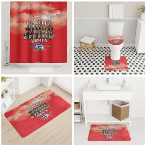 Remembering Tuskegee Airmen Bathroom Set Heroes of the 332nd Squadron Red Art