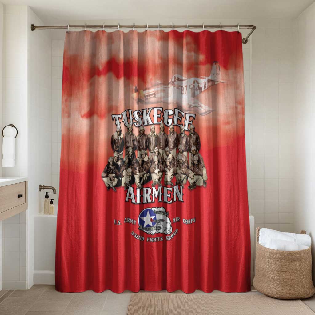 Remembering Tuskegee Airmen Bathroom Set Heroes of the 332nd Squadron Red Art