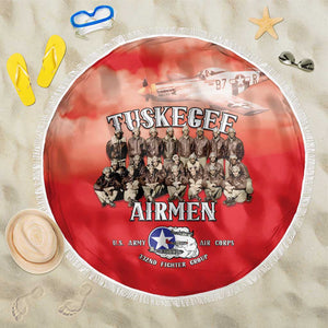 Remembering the Red Tail Heroes Beach Blanket Tuskegee Airmen Legacy - Red - African Pride