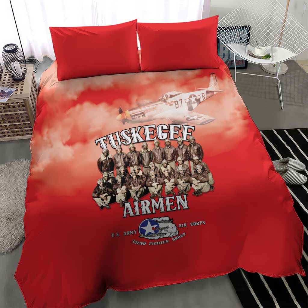 Remembering the Red Tail Heroes Bedding Set Tuskegee Airmen Legacy - Red - African Pride