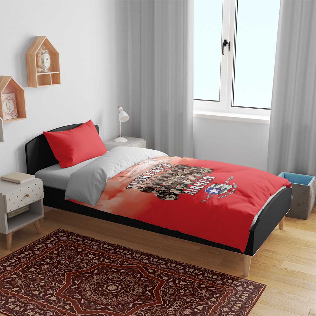 Remembering the Red Tail Heroes Bedding Set Tuskegee Airmen Legacy - Red - African Pride