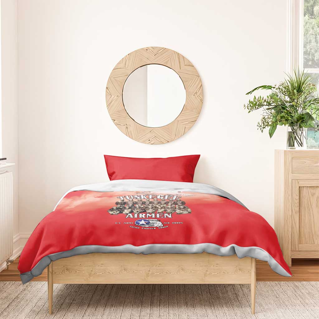 Remembering the Red Tail Heroes Bedding Set Tuskegee Airmen Legacy - Red - African Pride