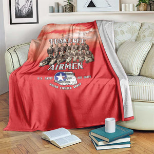 Remembering the Red Tail Heroes Blanket Tuskegee Airmen Legacy - Red - African Pride