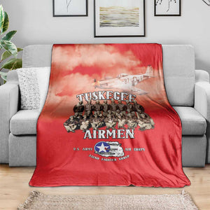 Remembering the Red Tail Heroes Blanket Tuskegee Airmen Legacy - Red - African Pride