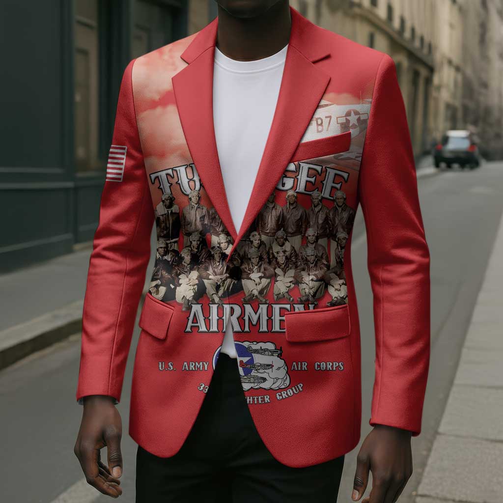 Remembering Tuskegee Airmen Blazer Heroes of the 332nd Squadron Red Art