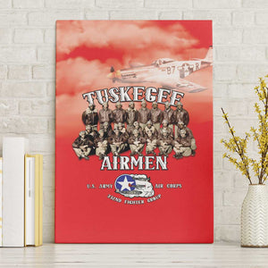 Remembering the Red Tail Heroes Canvas Wall Art Tuskegee Airmen Legacy - Red - African Pride