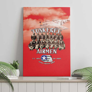 Remembering the Red Tail Heroes Canvas Wall Art Tuskegee Airmen Legacy - Red - African Pride