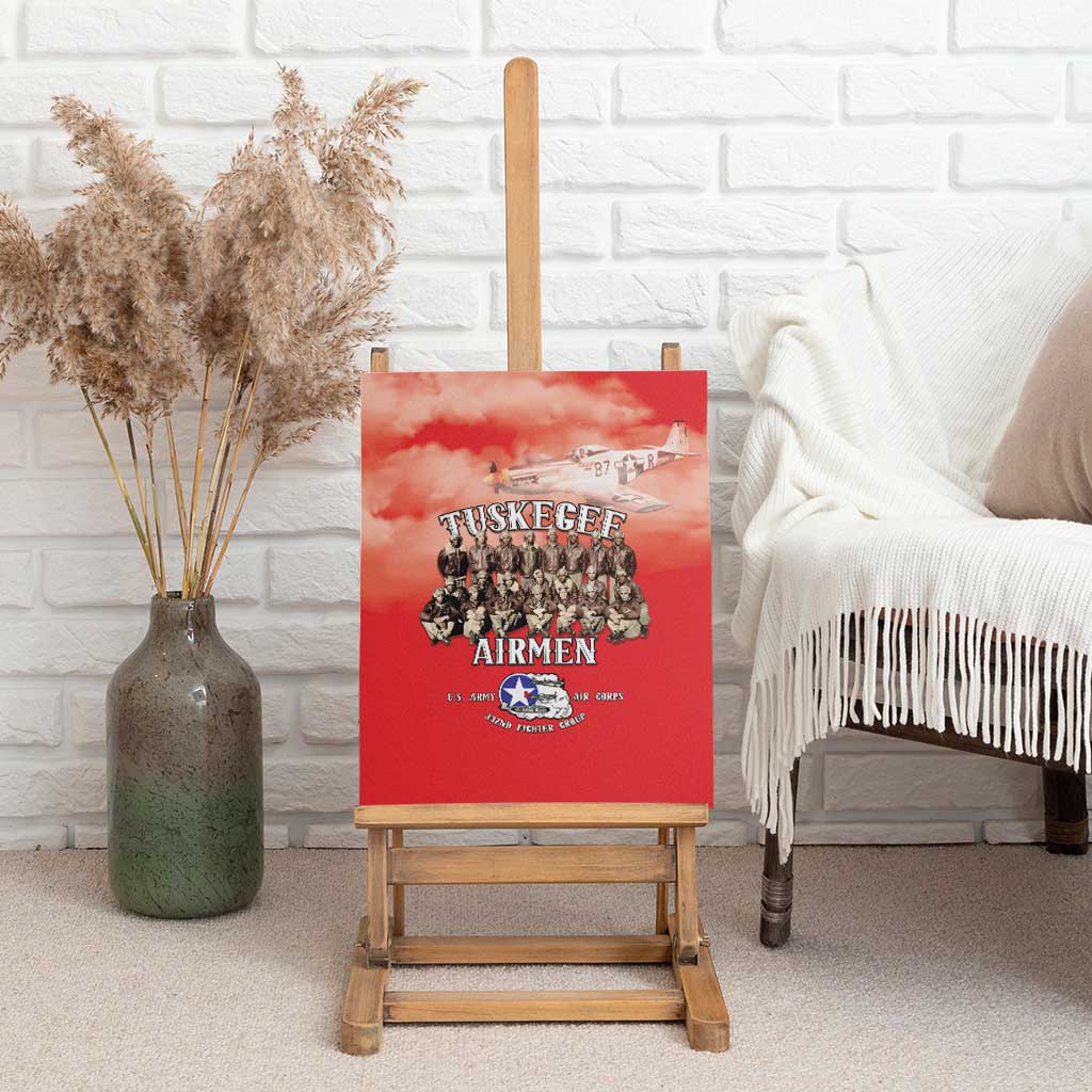 Remembering the Red Tail Heroes Canvas Wall Art Tuskegee Airmen Legacy - Red - African Pride