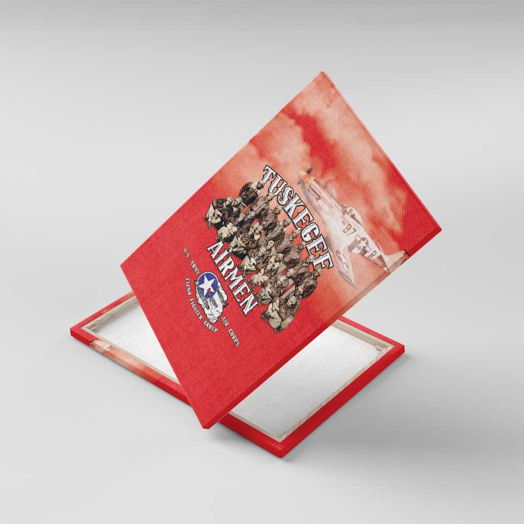 Remembering the Red Tail Heroes Canvas Wall Art Tuskegee Airmen Legacy - Red - African Pride