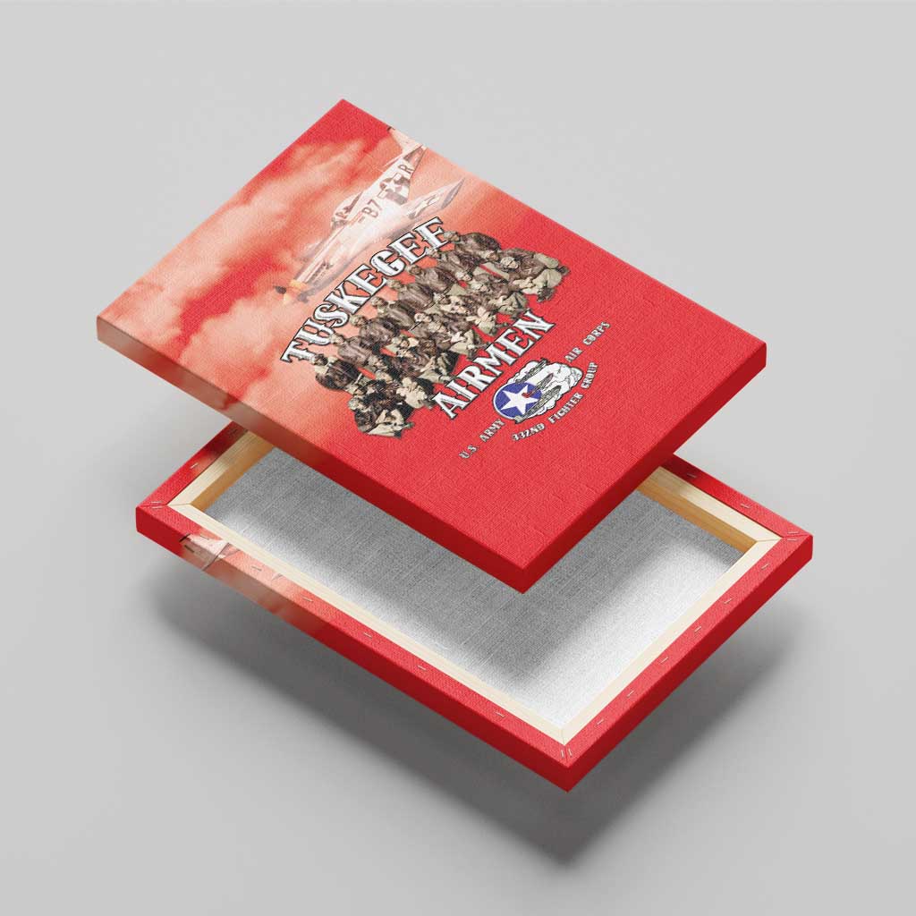 Remembering the Red Tail Heroes Canvas Wall Art Tuskegee Airmen Legacy - Red - African Pride