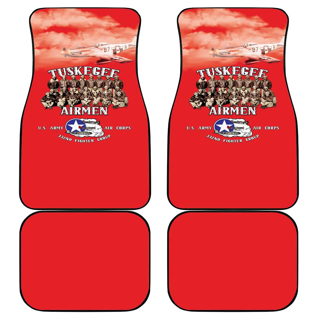 Remembering the Red Tail Heroes Car Mats Tuskegee Airmen Legacy - Red - African Pride