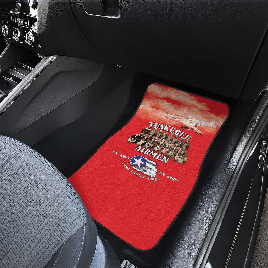 Remembering the Red Tail Heroes Car Mats Tuskegee Airmen Legacy - Red - African Pride