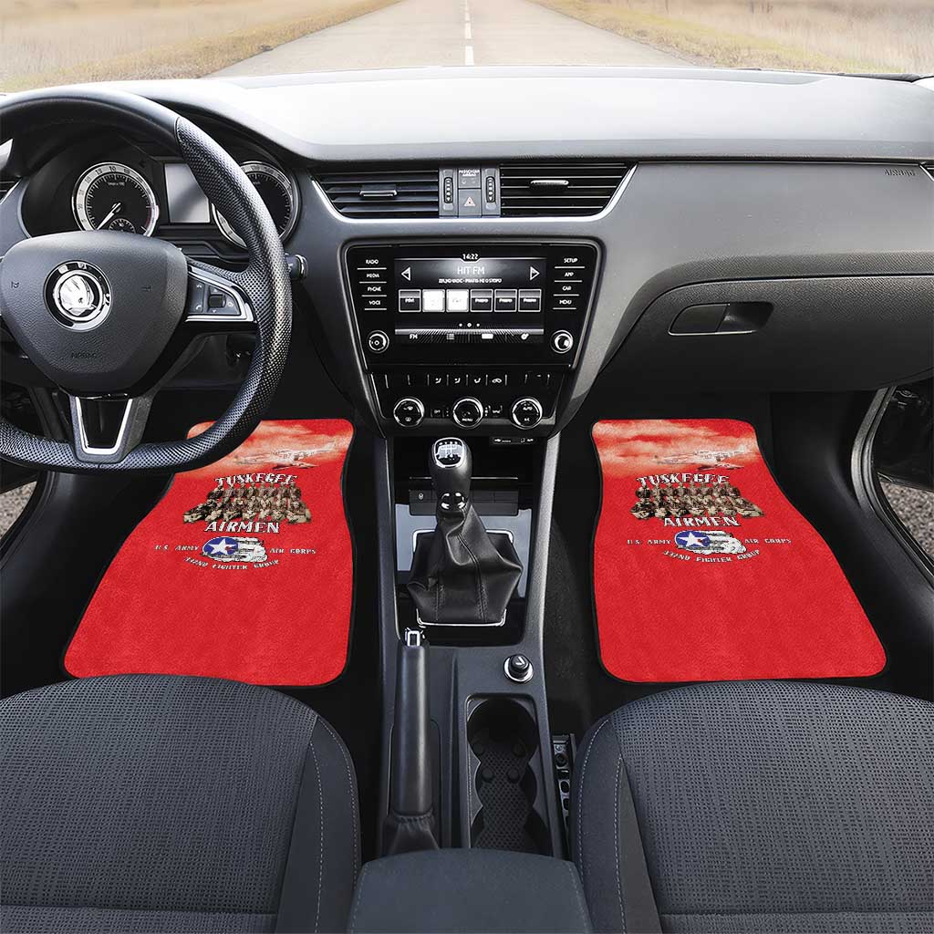 Remembering the Red Tail Heroes Car Mats Tuskegee Airmen Legacy - Red - African Pride