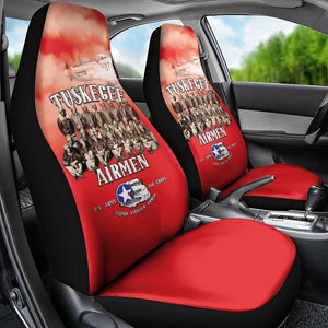 Remembering the Red Tail Heroes Car Seat Cover Tuskegee Airmen Legacy - Red - African Pride