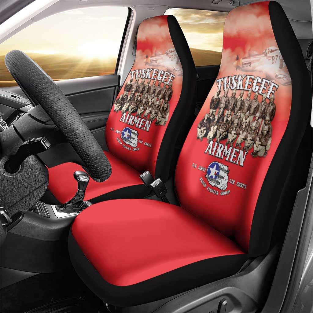Remembering the Red Tail Heroes Car Seat Cover Tuskegee Airmen Legacy - Red - African Pride