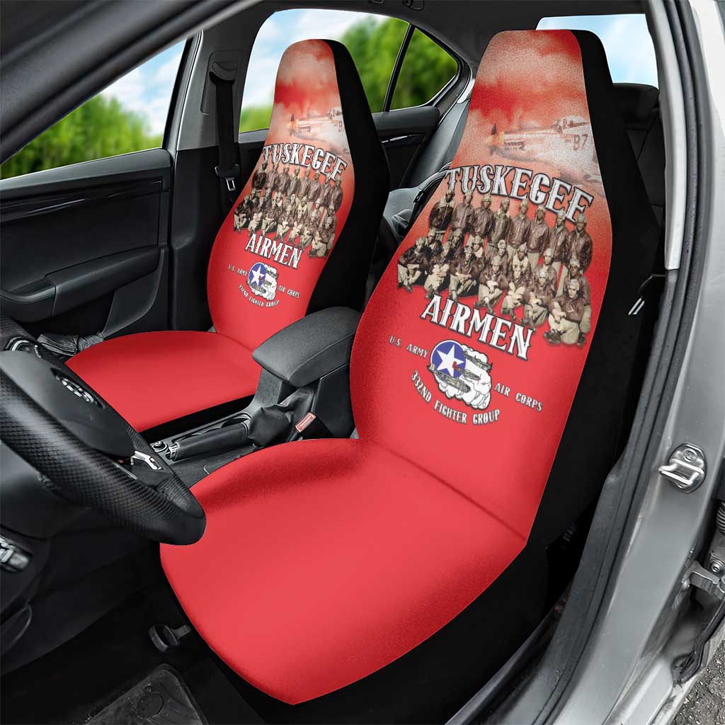 Remembering the Red Tail Heroes Car Seat Cover Tuskegee Airmen Legacy - Red - African Pride