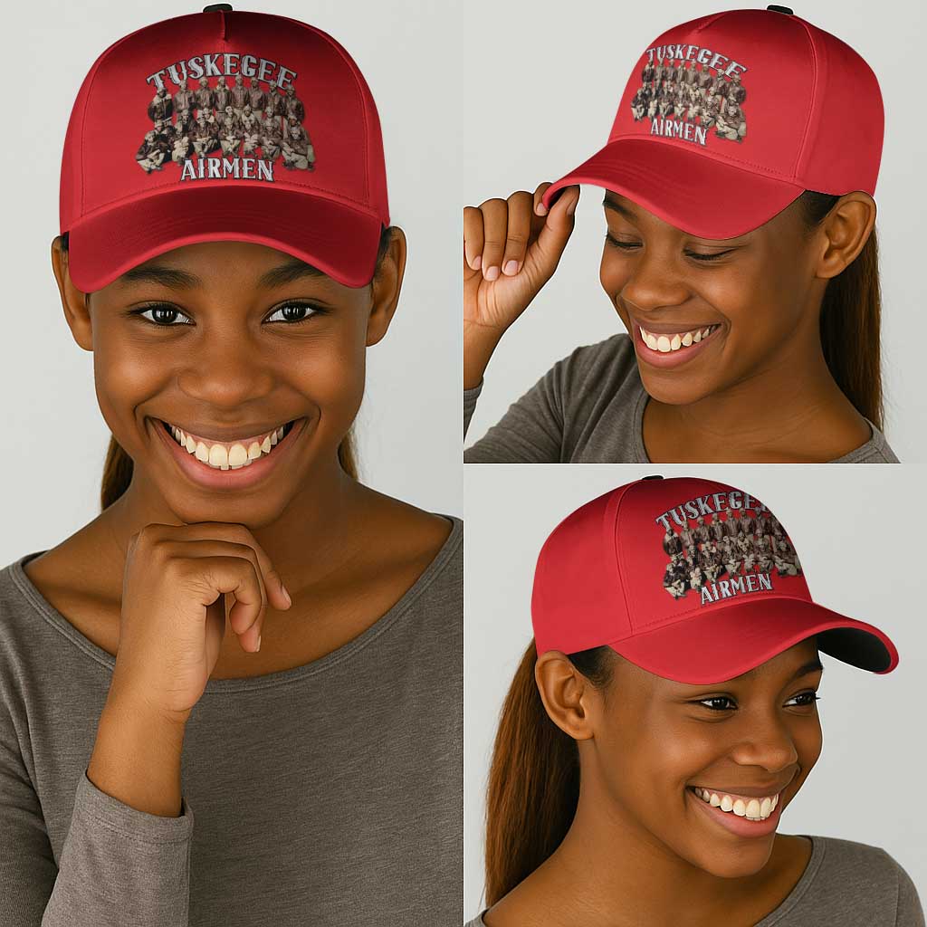 Remembering the Red Tail Heroes Classic Cap Tuskegee Airmen Legacy - Red - African Pride