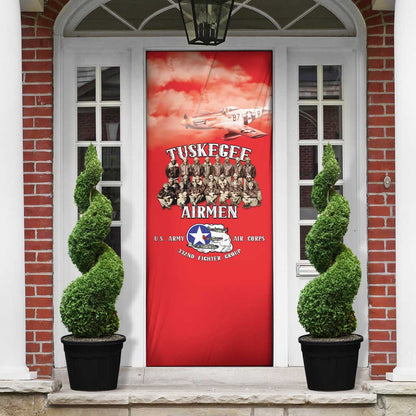 Remembering Tuskegee Airmen Door Cover Heroes of the 332nd Squadron Red Art